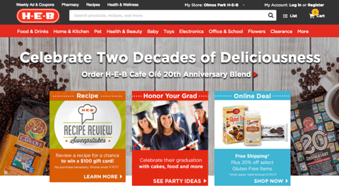 H-E-B 'Online Deal' Home Page Ad